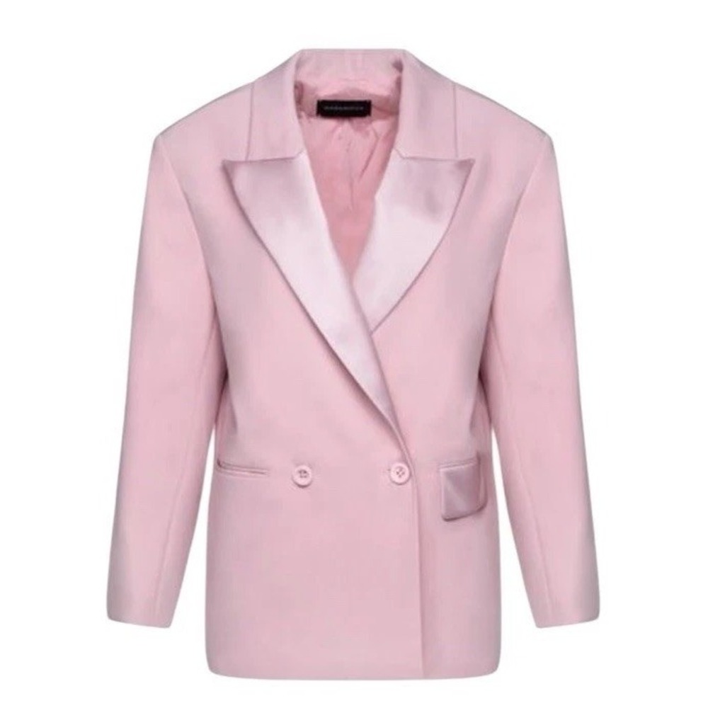 Gasanova Women's Pink Oversized Tuxedo Blazer Size 2 - Picture 4 of 8